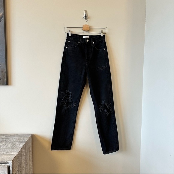 AGOLDE-High Rise 90’s Fit Distressed Jeans (Size:22) - Picture 2 of 13